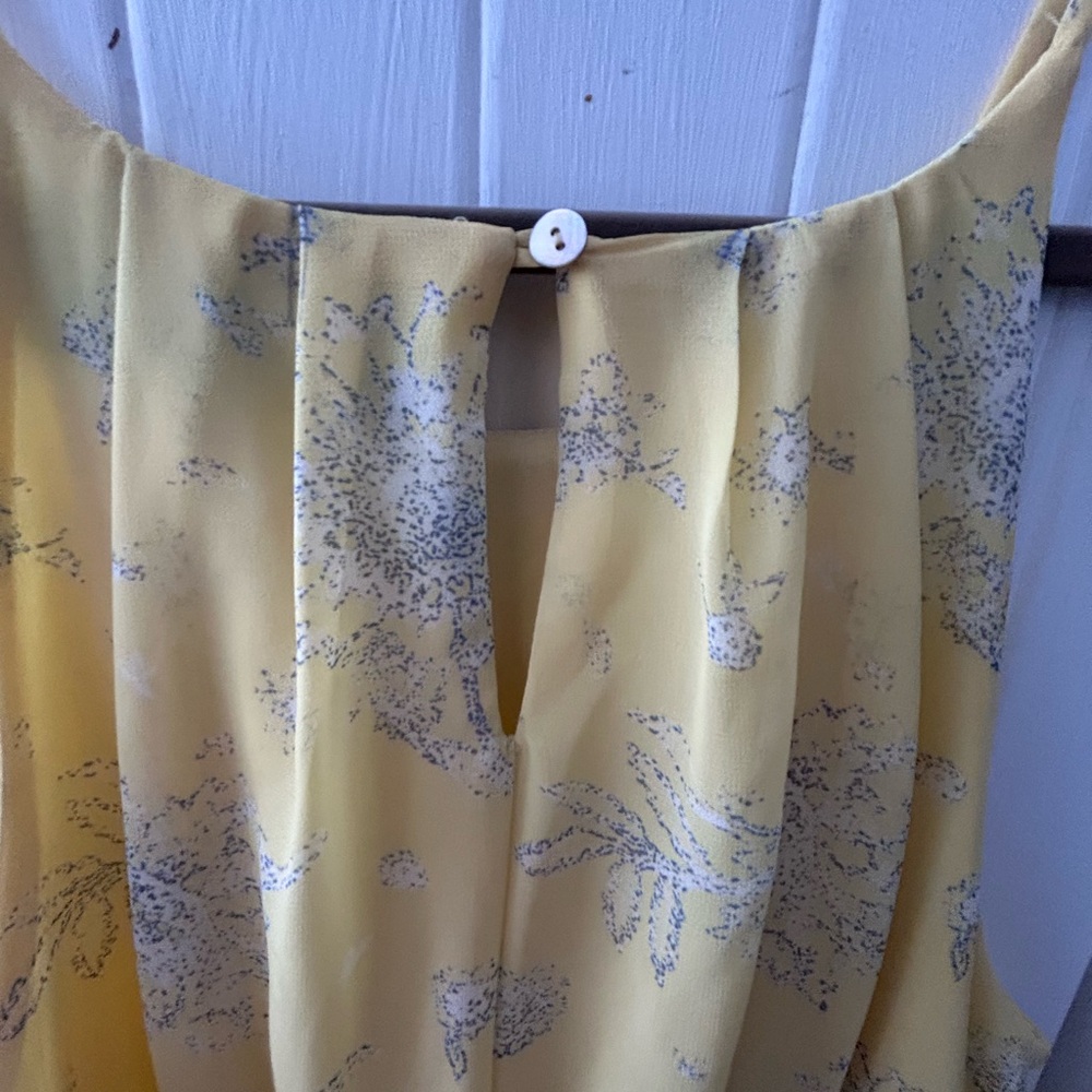 NWOT BLUE RAIN Yellow Sleeveless Dress w/Floral Print and Elastic Waist, Flared - Picture 9 of 14